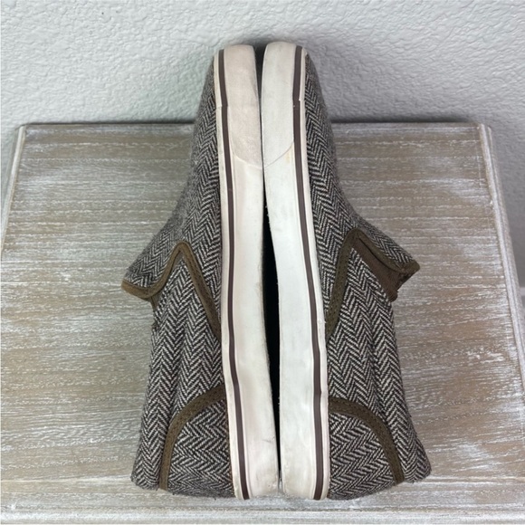 Bed Stu Slide On Sneakers Herringbone Brown Tan Skate Academia 8.5 - Picture 5 of 8